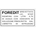 Foredit Washer Instruction Decal for Windscreen application [403.FOR001]